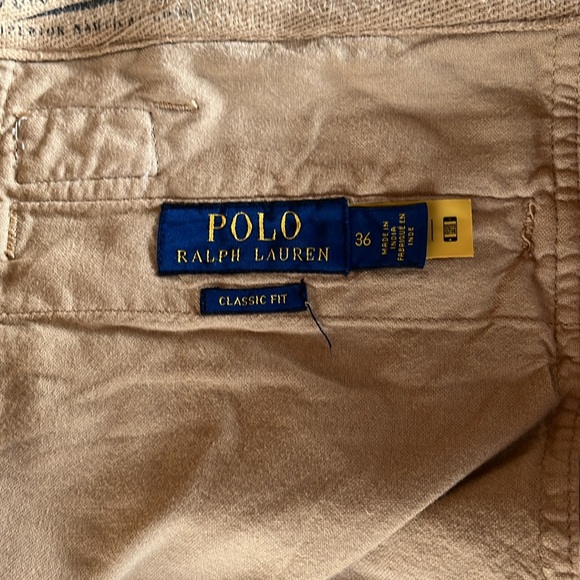 Tan Polo Ralph Lauren Linen-Cotton Shorts Sz. 36 - Picture 5 of 6